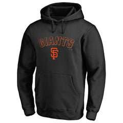 San Francisco Giants Team Lockup Fitted Pullover Hoodie - Black Hoodies