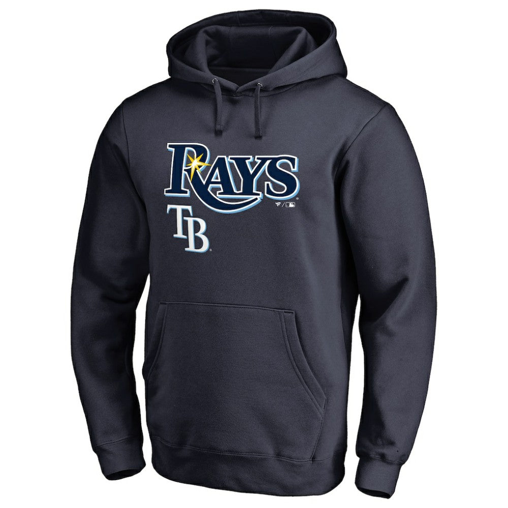 Tampa Bay Rays Team Lockup Fitted Pullover Hoodie - Navy Hoodies