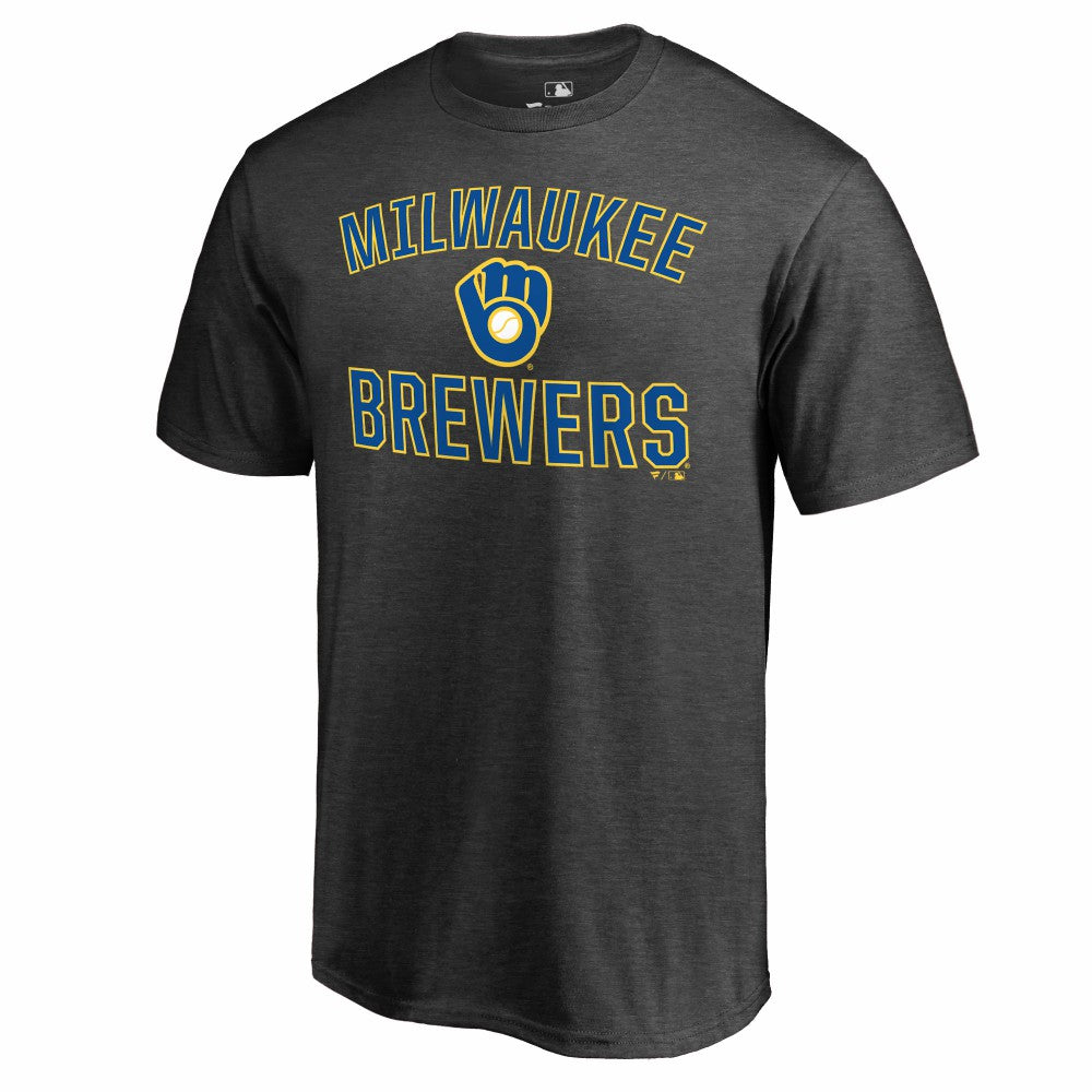 Milwaukee Brewers Core Basics Victory Arch T-Shirt - Heathered Gray T-shirts