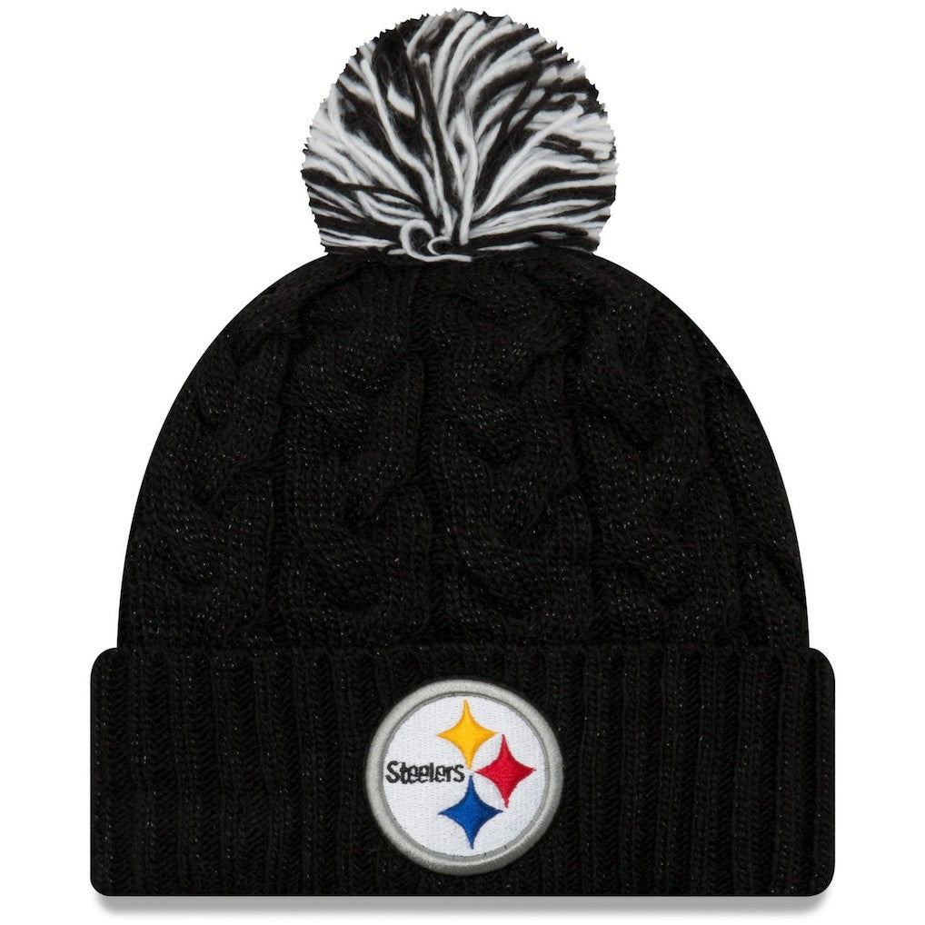 Pittsburgh Steelers New Era Women's Cozy Cable Cuffed Knit Hat Black