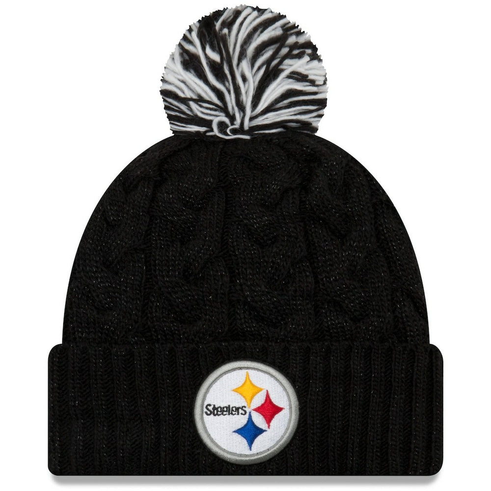 Pittsburgh Steelers New Era Women's Cozy Cable Cuffed Knit Hat Black