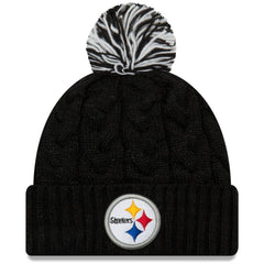 Pittsburgh Steelers New Era Women's Cozy Cable Cuffed Knit Hat Black