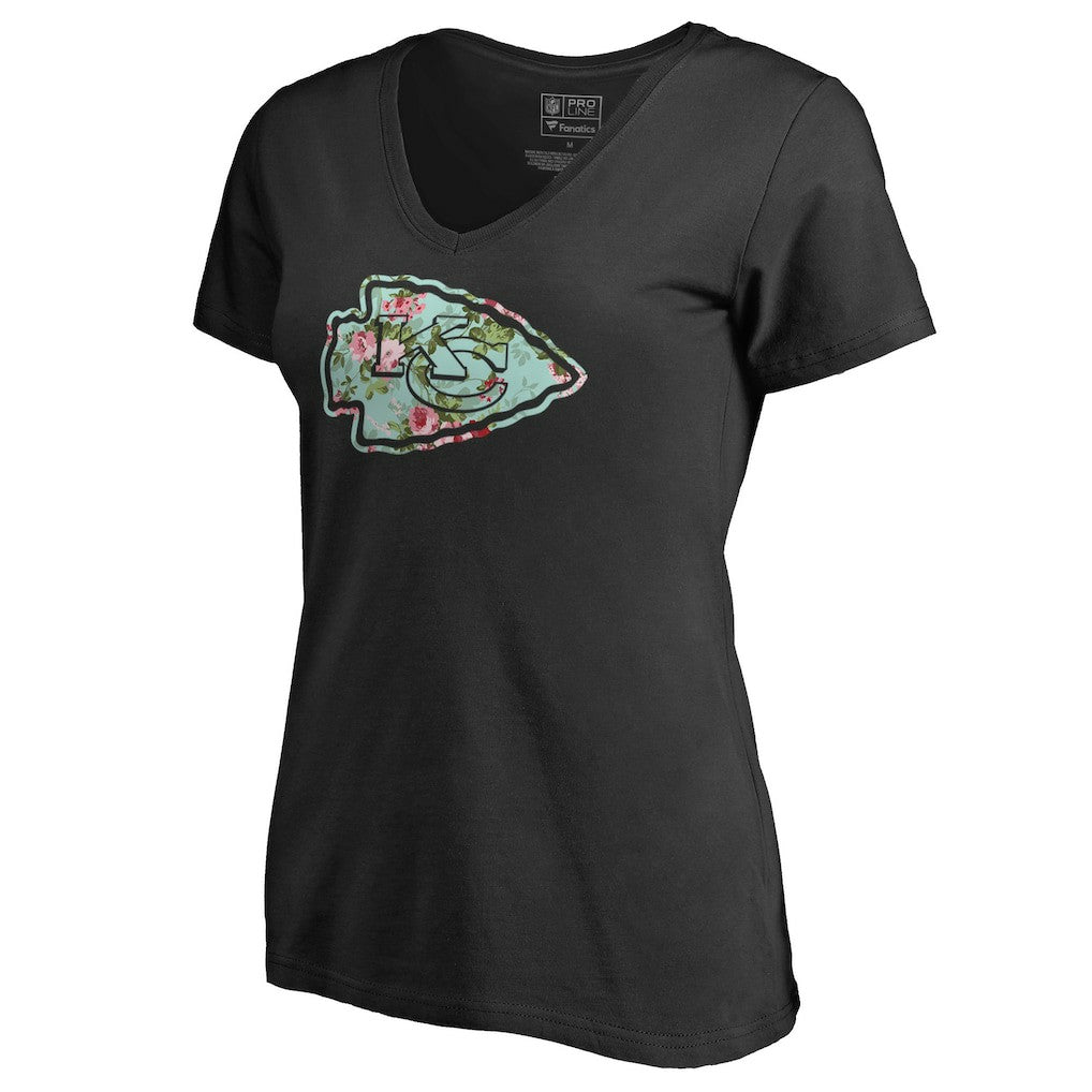 Kansas City Chiefs Women's Lovely V-Neck T-Shirt Black