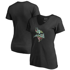 Minnesota Vikings Women's Lovely V-Neck T-Shirt Black