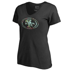San Francisco 49ers Women's Lovely V-Neck T-Shirt Black