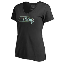 Seattle Seahawks Women's Lovely V-Neck T-Shirt Black