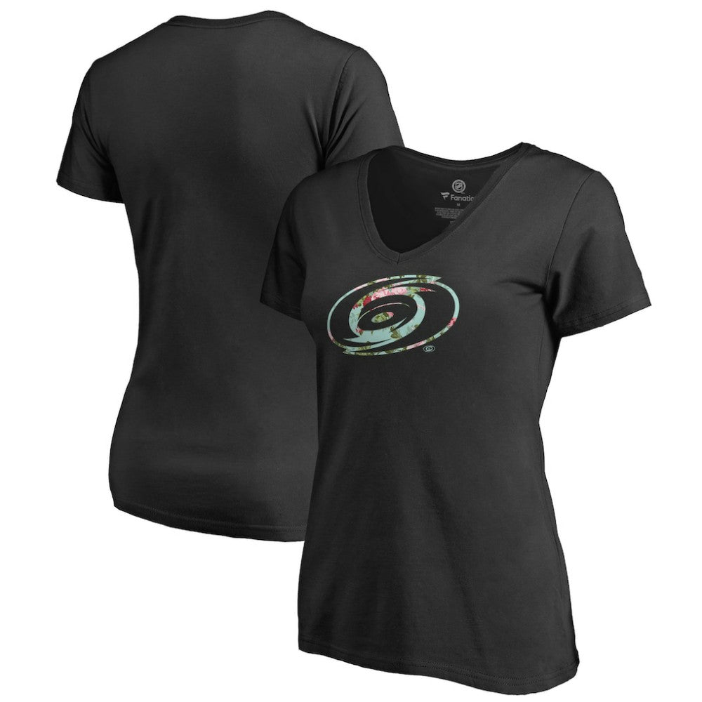 NHL Carolina Hurricanes Women's Lovely V-Neck T-Shirt - Black