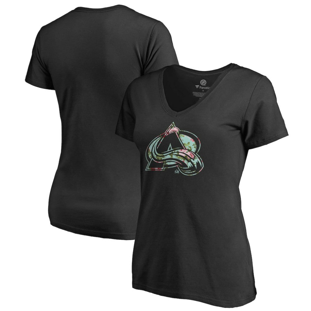 NHL Colorado Avalanche Women's Lovely V-Neck T-Shirt - Black