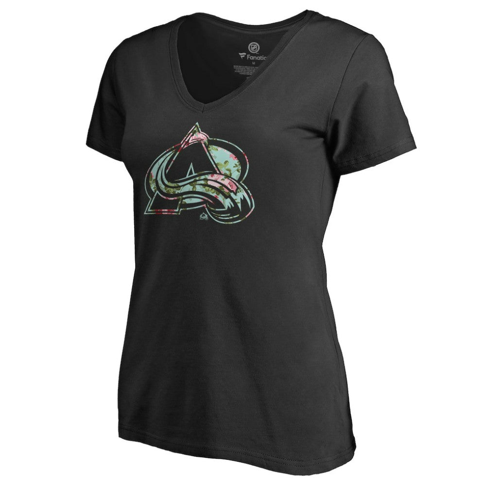 NHL Colorado Avalanche Women's Lovely V-Neck T-Shirt - Black