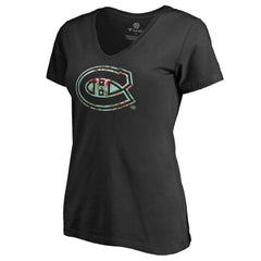 NHL Montreal Canadiens Women's Lovely V-Neck T-Shirt - Black