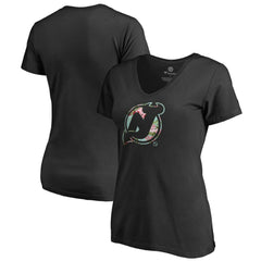 NHL New Jersey Devils Women's Lovely V-Neck T-Shirt - Black