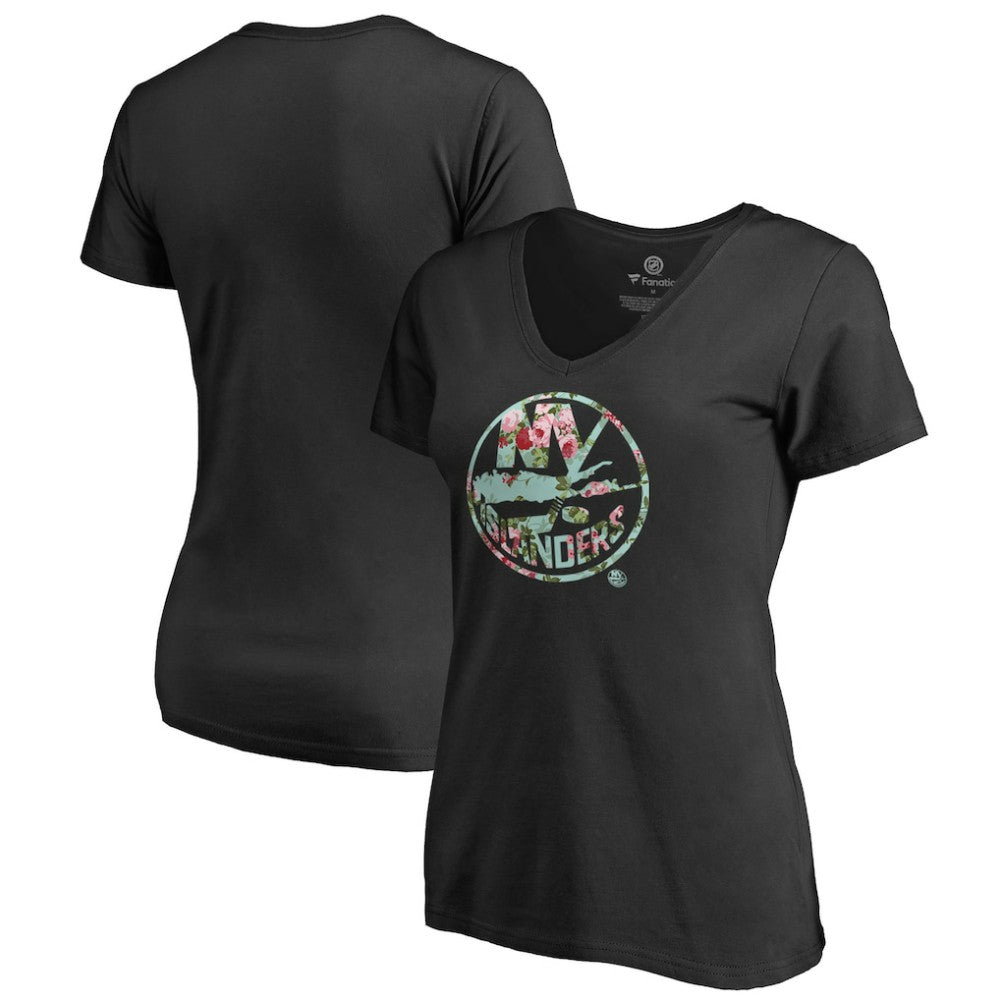 NHL New York Islanders Women's Lovely V-Neck T-Shirt - Black