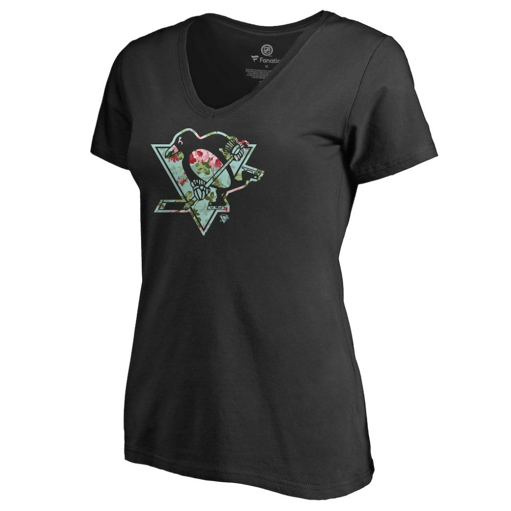 NHL Pittsburgh Penguins Women's Lovely V-Neck T-Shirt - Black