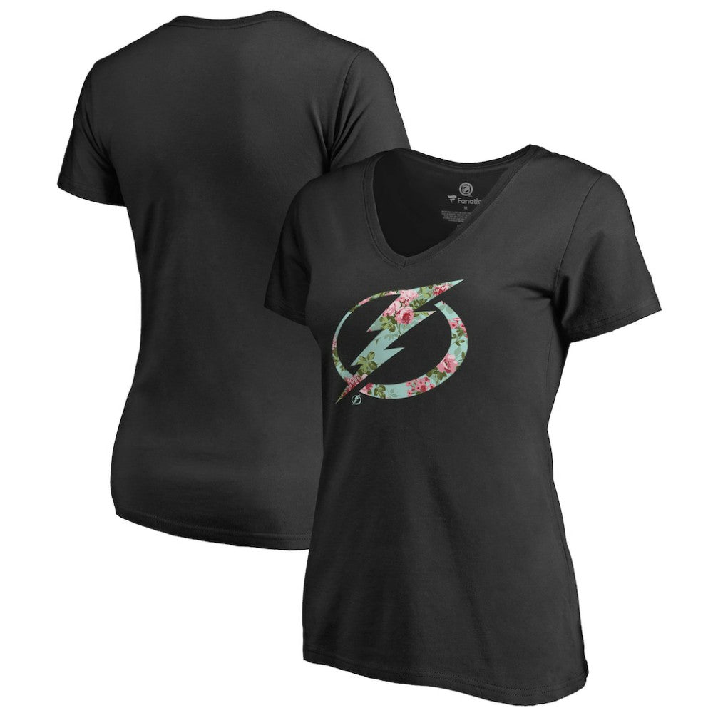 NHL Tampa Bay Lightning Women's Lovely V-Neck T-Shirt - Black
