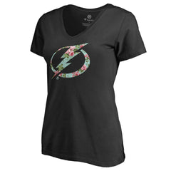 NHL Tampa Bay Lightning Women's Lovely V-Neck T-Shirt - Black