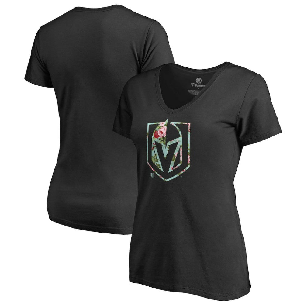 NHL Vegas Golden Knights Women's Lovely V-Neck T-Shirt - Black