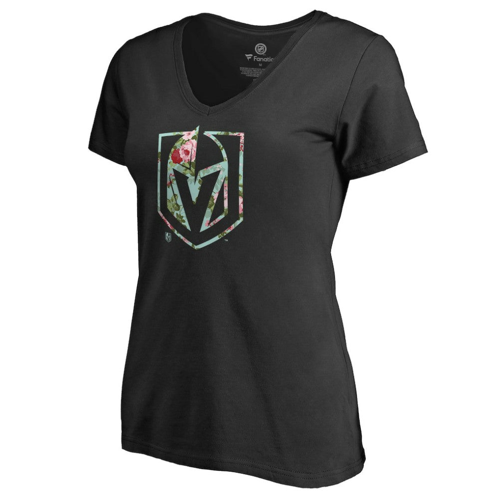 NHL Vegas Golden Knights Women's Lovely V-Neck T-Shirt - Black