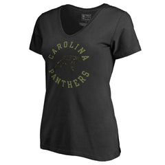 Carolina Panthers Women's Camo Collection Liberty V-Neck T-Shirt Black