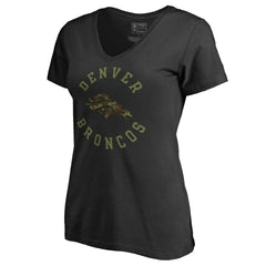 Denver Broncos Women's Camo Collection Liberty V-Neck T-Shirt Black