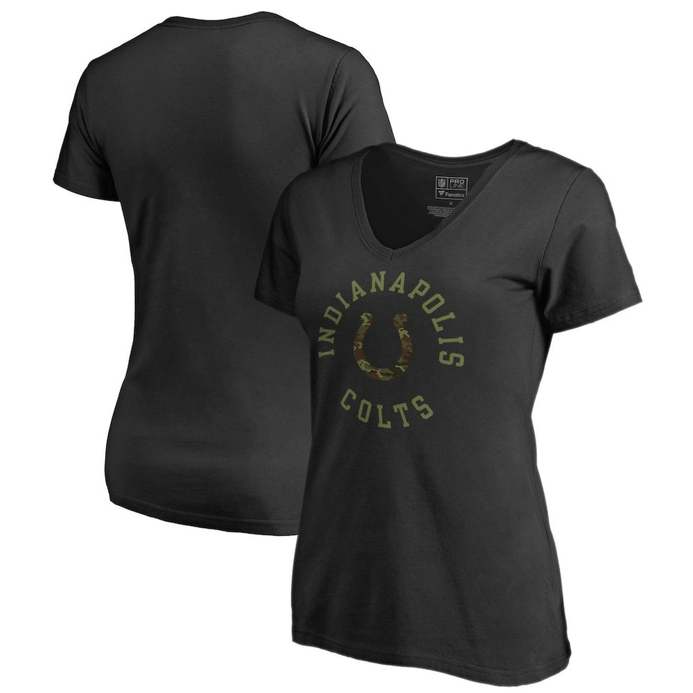 Indianapolis Colts Women's Camo Collection Liberty V-Neck T-Shirt Black