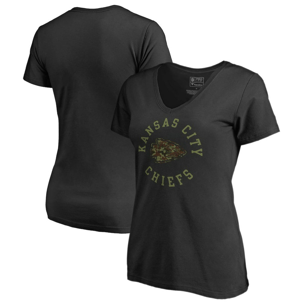 Kansas City Chiefs Women's Camo Collection Liberty V-Neck T-Shirt Black