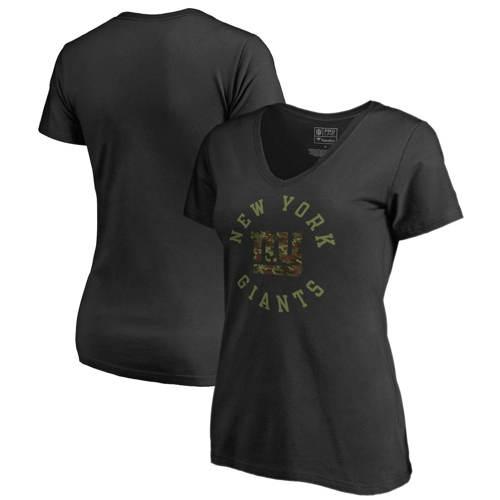 New York Giants Women's Camo Collection Liberty V-Neck T-Shirt Black