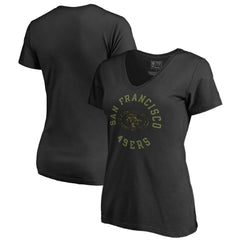 San Francisco 49ers Women's Camo Collection Liberty V-Neck T-Shirt Black