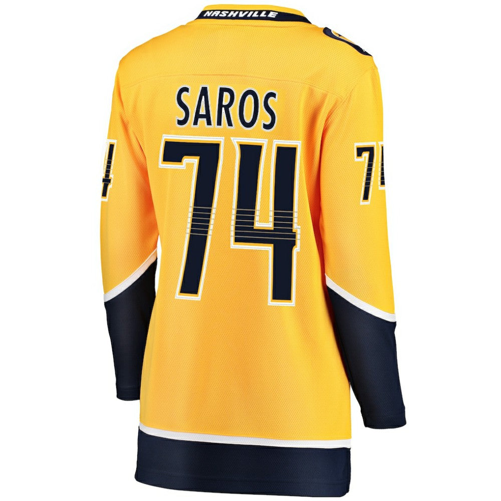 NHL Juuse Saros Nashville Predators Fanatics Women's Breakaway Player Jersey - Gold