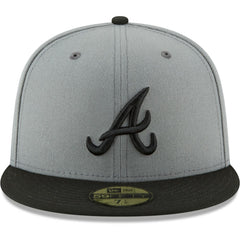 Atlanta Braves New Era Two-Tone 59FIFTY Fitted Hat - Gray/Black Hats
