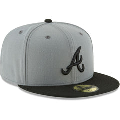 Atlanta Braves New Era Two-Tone 59FIFTY Fitted Hat - Gray/Black Hats
