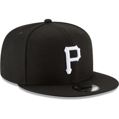 Pittsburgh Pirates New Era Black & White 9FIFTY Snapback Hat - Black Hats
