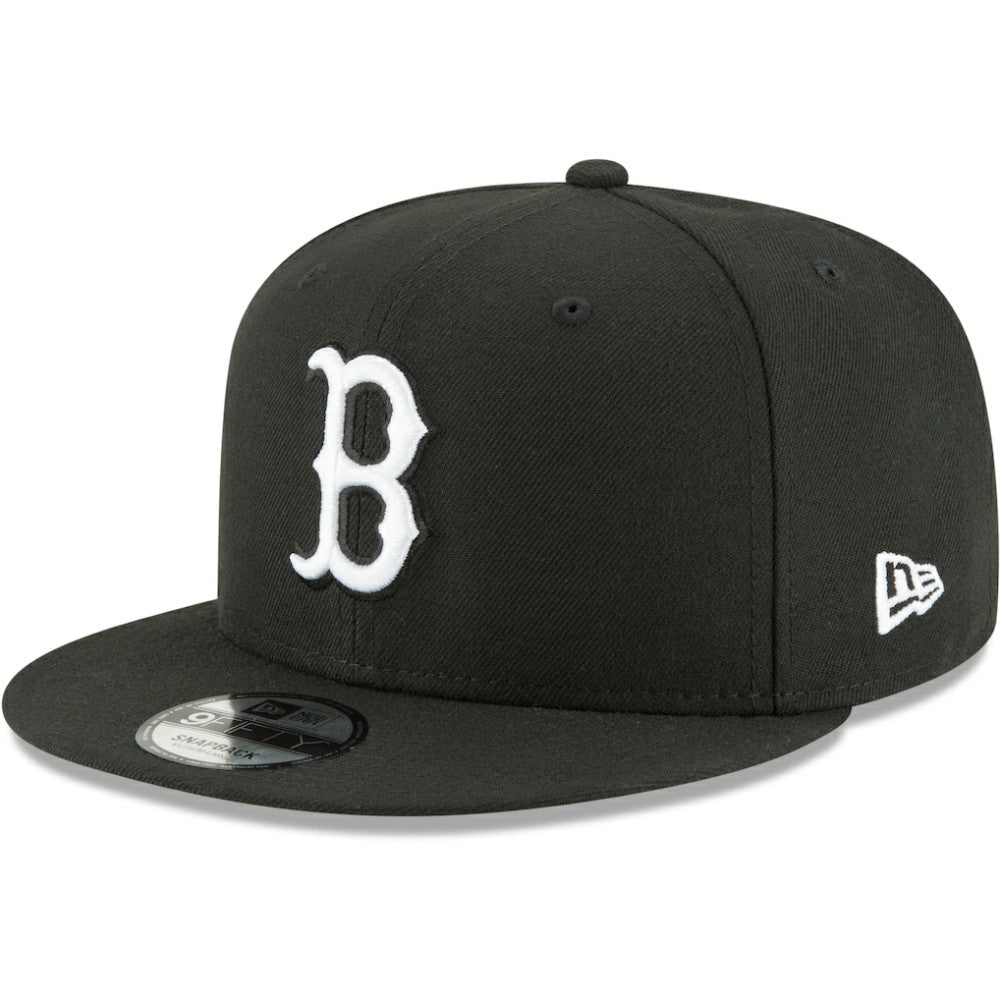 Boston Red Sox New Era Black & White 9FIFTY Snapback Hat - Black Hats