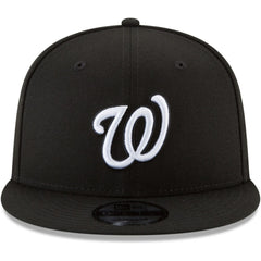 Washington Nationals New Era Black & White 9FIFTY Snapback Hat - Black Hats