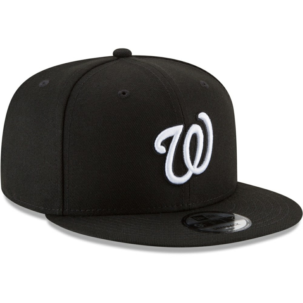 Washington Nationals New Era Black & White 9FIFTY Snapback Hat - Black Hats