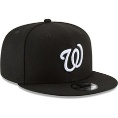 Washington Nationals New Era Black & White 9FIFTY Snapback Hat - Black Hats