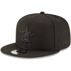 Houston Astros New Era Black on Black 9FIFTY Team Snapback Adjustable Hat - Black Hats