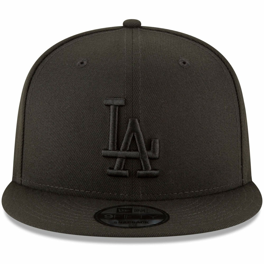 Los Angeles Dodgers New Era Black on Black 9FIFTY Team Snapback Adjustable Hat - Black Hats