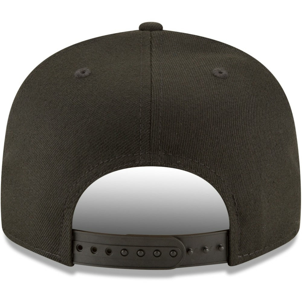 Cincinnati Reds New Era Black on Black 9FIFTY Team Snapback Adjustable Hat - Black Hats
