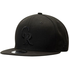 Colorado Rockies New Era Black on Black 9FIFTY Team Snapback Adjustable Hat - Black Hats