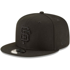 San Francisco Giants New Era Black on Black 9FIFTY Team Snapback Adjustable Hat - Black Hats