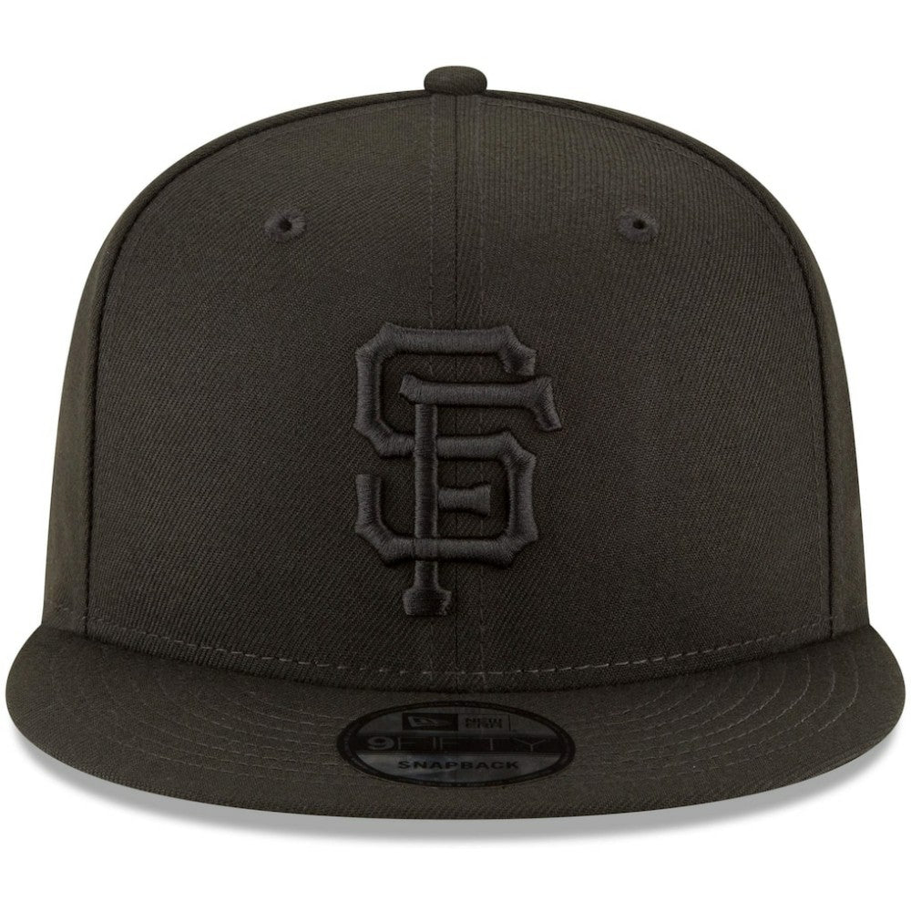 San Francisco Giants New Era Black on Black 9FIFTY Team Snapback Adjustable Hat - Black Hats