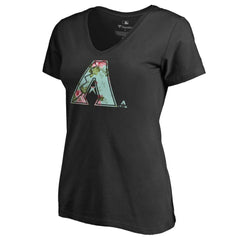 Arizona Diamondbacks Women's Lovely V-Neck T-Shirt - Black T-shirts