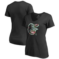 Baltimore Orioles Women's Lovely V-Neck T-Shirt - Black T-shirts