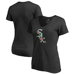 Chicago White Sox Women's Lovely V-Neck T-Shirt - Black T-shirts