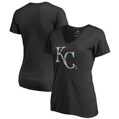Kansas City Royals Women's Lovely V-Neck T-Shirt - Black T-shirts