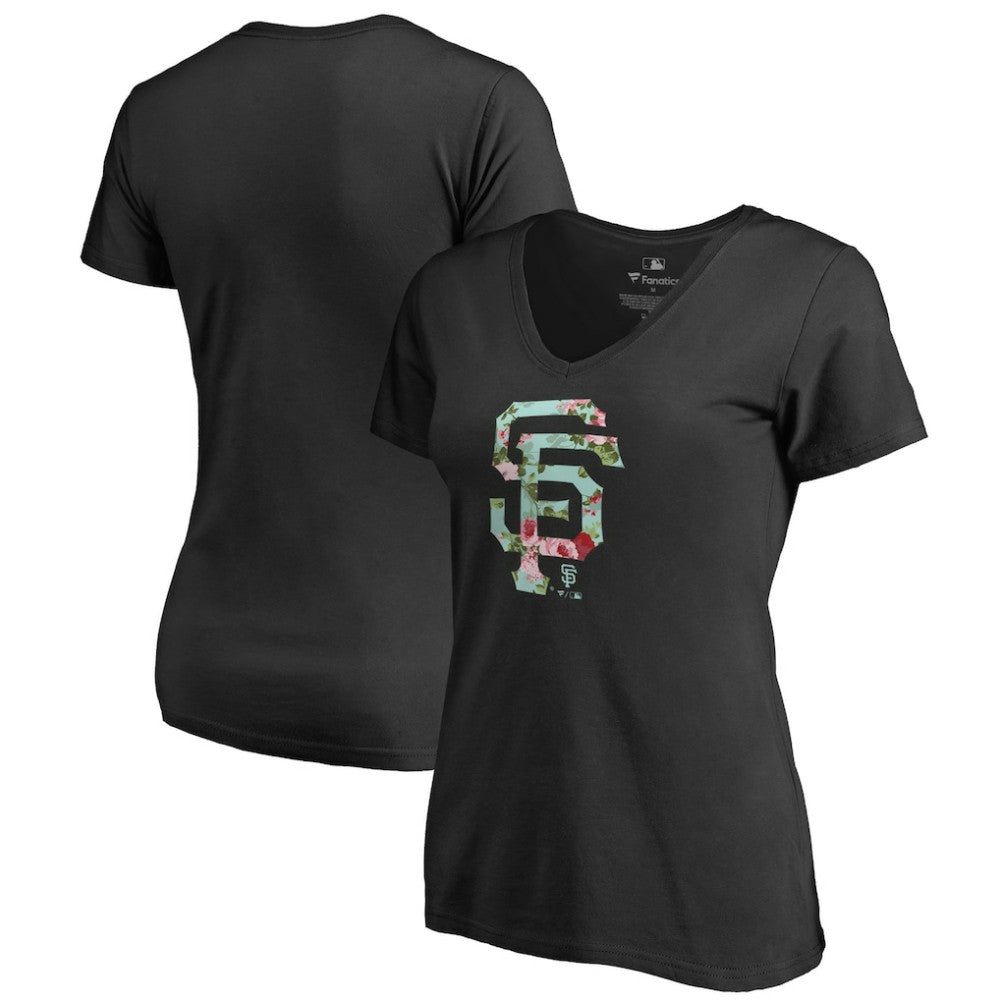 San Francisco Giants Women's Lovely V-Neck T-Shirt - Black T-shirts
