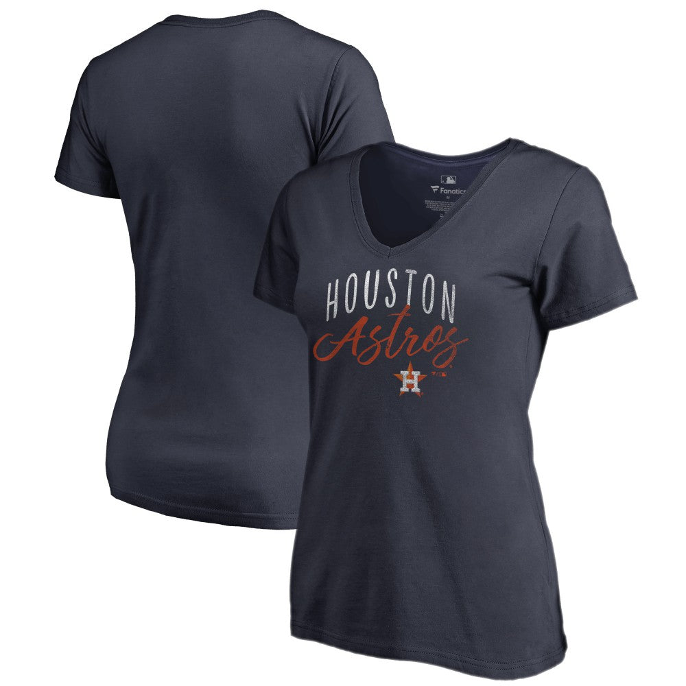 Houston Astros Women's Graceful V-Neck T-Shirt - Navy T-shirts