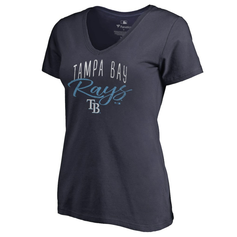 Tampa Bay Rays Women's Graceful V-Neck T-Shirt - Navy T-shirts