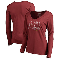 Arizona Cardinals Women's Graceful Long Sleeve V-Neck T-Shirt Cardinal