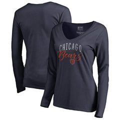 Chicago Bears Women's Graceful Long Sleeve V-Neck T-Shirt Navy
